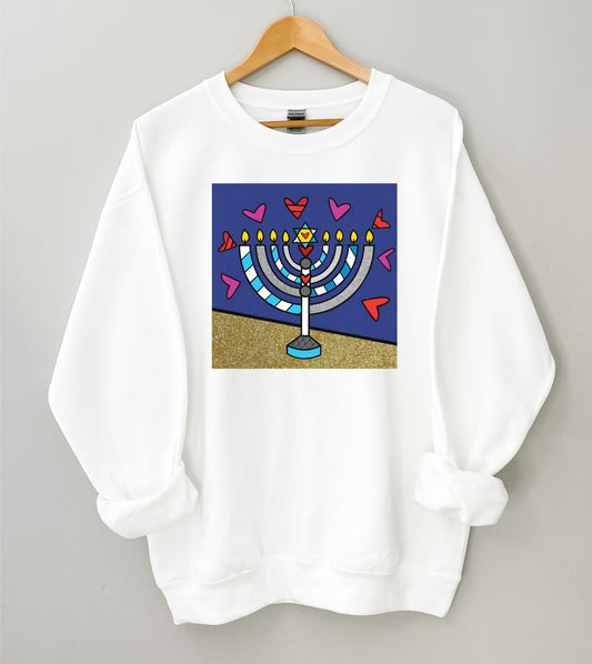 Cute Hanukkah Menorah Sweatshirt